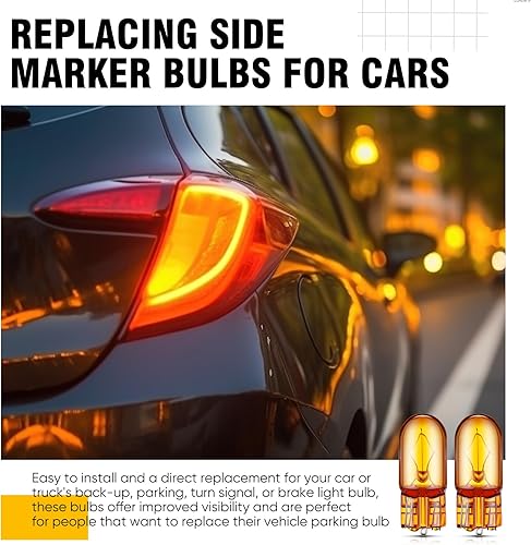 Miniatura 5 de 2827NATB 2825 Bombilla 12V 5W W2.1 x 9.5D Base de ámbar natural luz de estacionamiento Lateral Bombillas Luces delanteras Faros