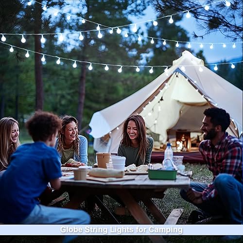 Miniatura 9 de JMEXSUSS Guirnalda de 100 luces LED con forma de globo, funciona con pilas, para interiores y exteriores, impermeable, 33 pies, 8 modos, funciona