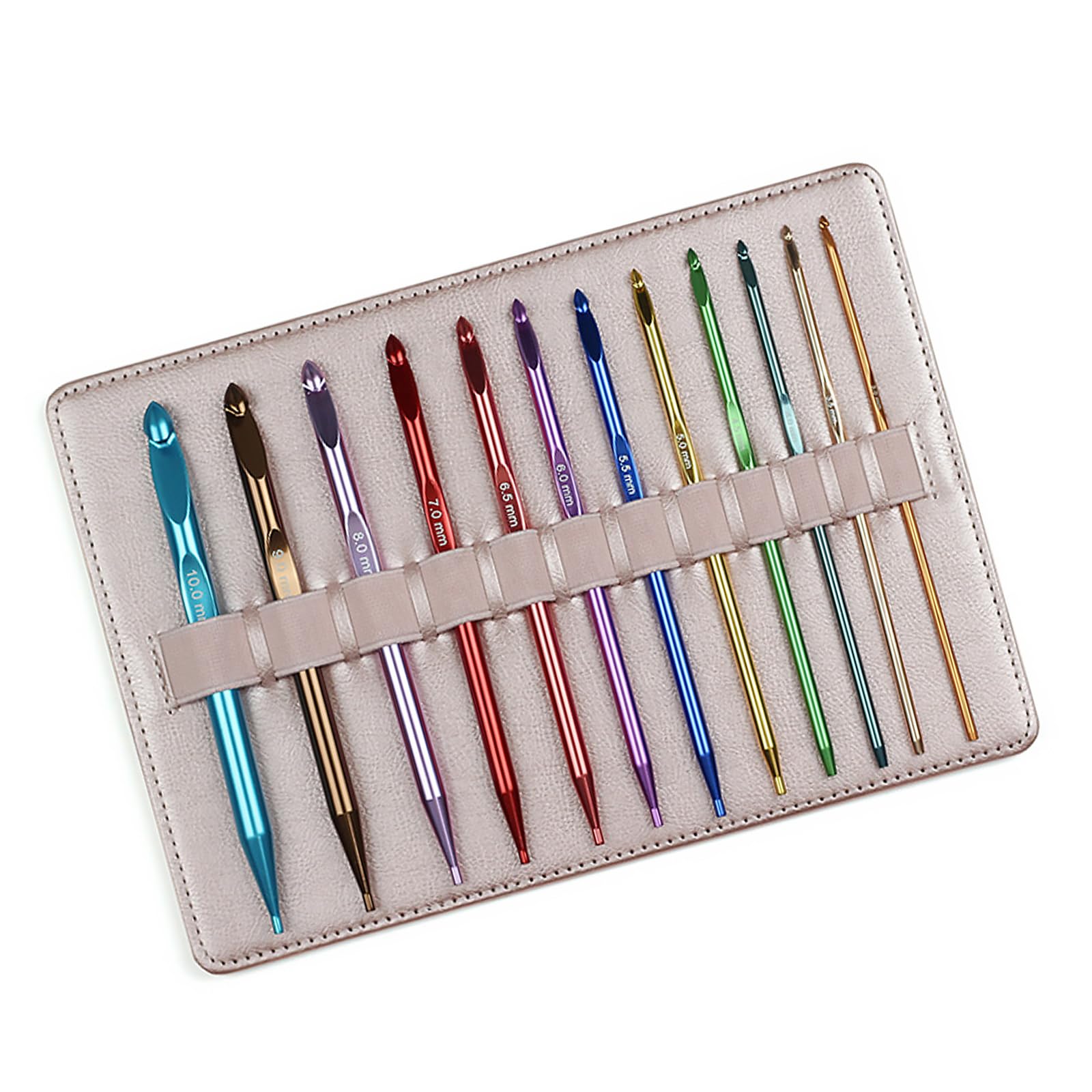 Klynovalu 12pcs Crafting Hook Set Replaceable Head with Nonslip Grips Portable Storage for Knitting Enthusiasts Ergonomic Crochet Hook Set