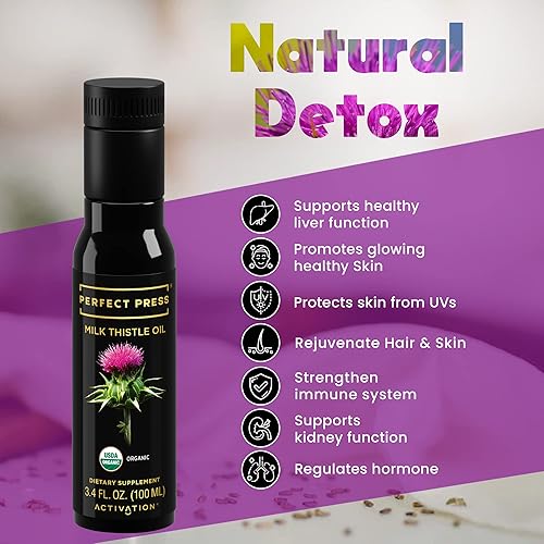 Miniatura 6 de ACTIVATION Productos - Perfect Press Aceite de cardo mariano, extracto de cardo mariano para desintoxicación natural y circulación sanguínea,