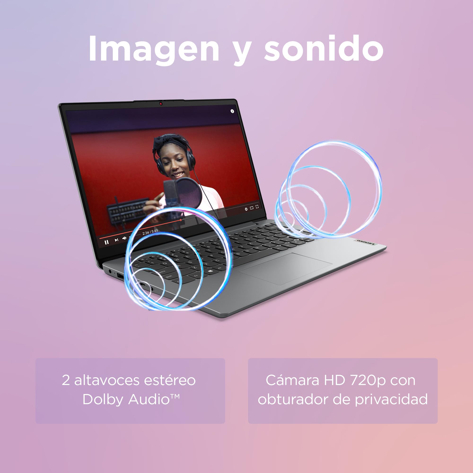 Lenovo IdeaPad 1 Gen 7 - Ordenador Portátil 15.6" FHD (AMD Ryzen 5 7520U, 16GB RAM, 512GB SSD, AMD Radeon 610M Graphics, Wi-Fi 6, Sin Sistema Operativo) Gris - Teclado QWERTY Español — view 6