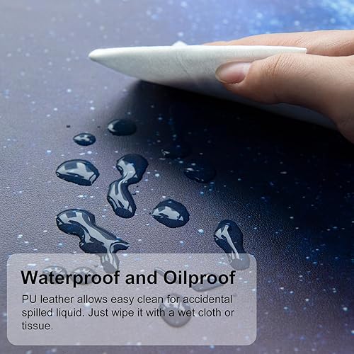 Miniatura 3 de QIYI - Alfombrilla grande para mouse y computadora, protector de piel sintética impermeable para escritorios, accesorios para escritura para