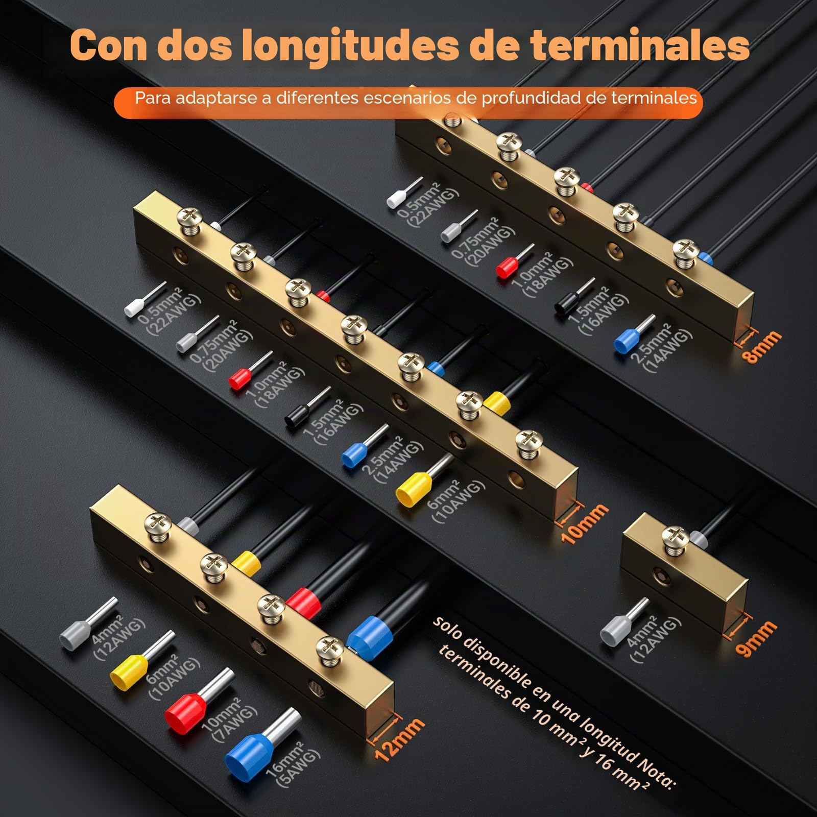 Crimpadora Terminales Electricos, Kit Profesional con 1500 Terminales y Maletín, Alicate de Crimpar con Trinquete Ahorrador 0.08-16mm² para Electricistas