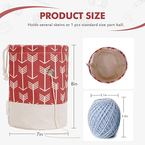 Vista 77 de TOGETRUE Bolsa de hilo, pequeña bolsa de ganchillo para tejer, organizador de bolsas de almacenamiento de hilo portátil para proyectos de ganchillo