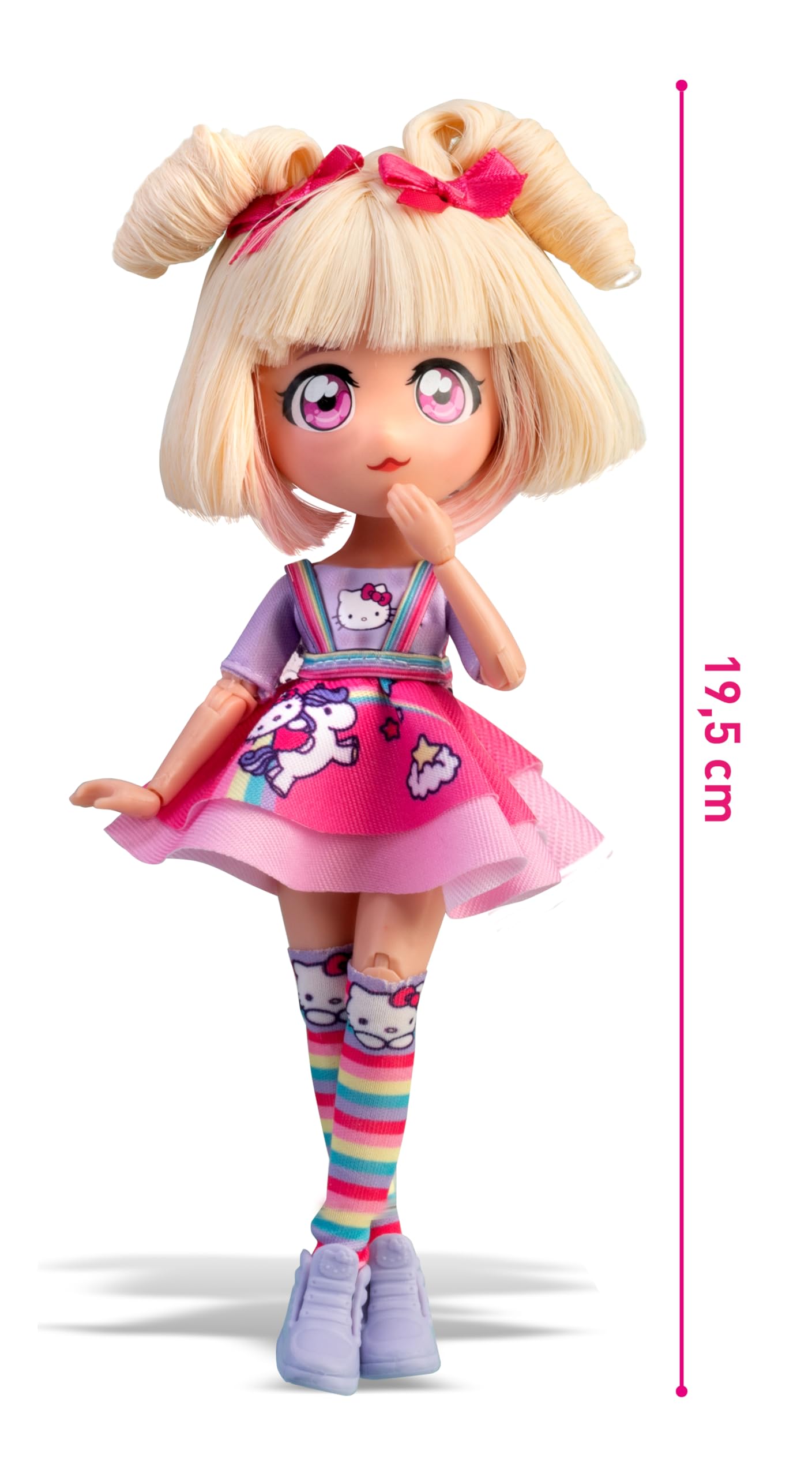 Hello Kitty Official Manga Doll, Blonde Candy Unicorn Edition, Colourful Sanrio Collectible with Unicorn-Inspired Outfit - Image 2