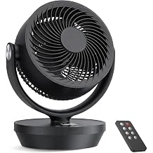 PNTCK Air Circulator Fan for Bedroom, 13" Table Fan with 90 Oscillating & 120 Tilt, 60ft Strong Airflow, Quiet 25dB Electric Desk Fan with 4 Speeds, 4 Modes & 12H Timer