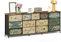 Vista 10 de Tohomeor Cómoda con Cajones para Dormitorio Cómoda de Cajones Cómoda de Tela para Closet, Cuarto de Bebé, Entrada, Perchero de Pie, Soporte de TV