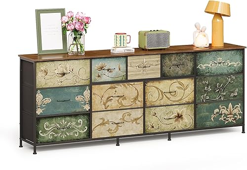 Miniatura 10 de Tohomeor Cómoda con Cajones para Dormitorio Cómoda de Cajones Cómoda de Tela para Closet, Cuarto de Bebé, Entrada, Perchero de Pie, Soporte de TV