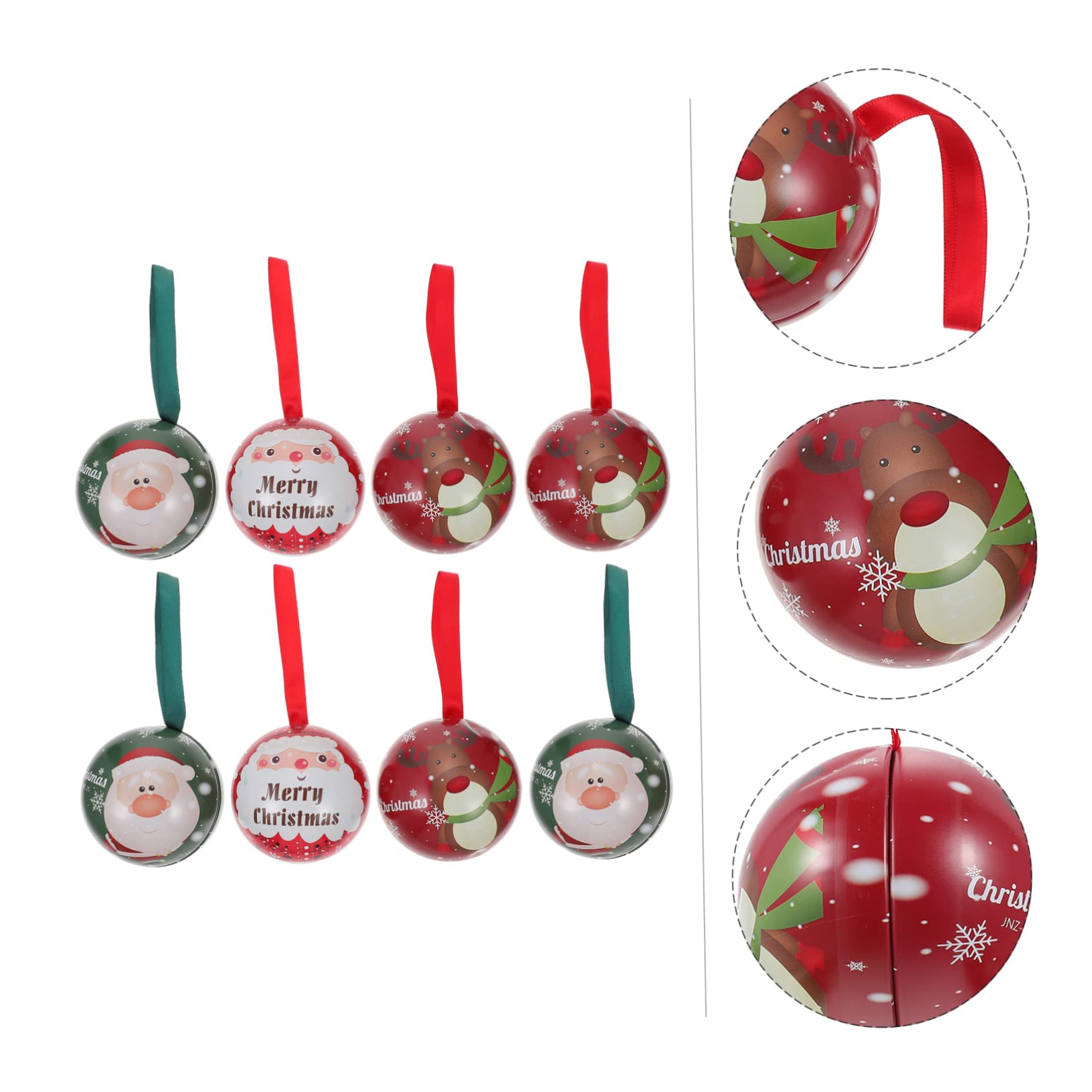 IMIKEYA Pièces Boule De Fer De Noël Coffret De Noel Boîtes à Gâteaux De Noël Boules De Décorations De Boules De Sapin De Pot De Stockage De Bonbons De Mini-Bonbons