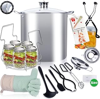 Vigamimn 20QT Stainless Steel Canning Starter Kit for Beginners - Water Bath Canner with Rack, Tools & Recipe Book