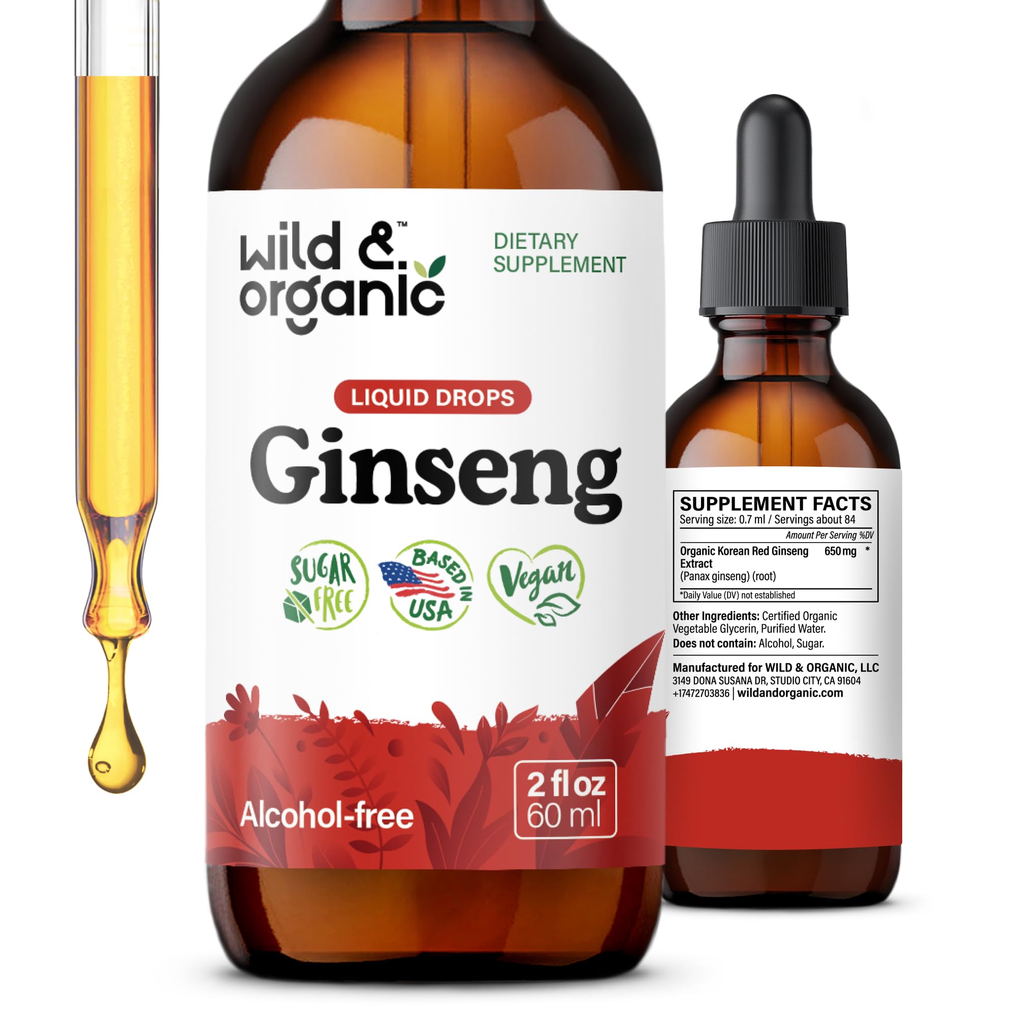 Wild & Organic Korean Red Ginseng Extract Drops