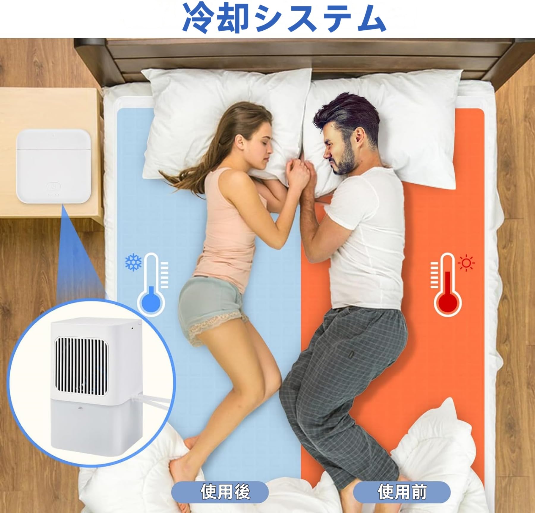 Amazon｜ひんやり水流快眠マット 水冷マットレス 電気冷却マット 注入