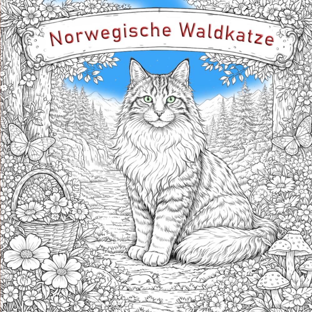 Malbuch Norwegische Waldkatzen: Entspannende Ausmalbilder mit wunderschönen Norwegischen Waldkatzen in Natur- und Alltagsszenen