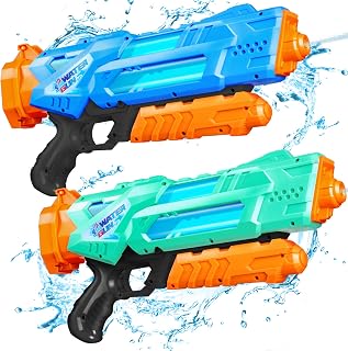Super Water Guns for Kids Adults - 2 Pack Super Water Blaster Soaker Squirt Guns 1200cc with Excellent Range - Ideas Gift Toys for Summer Outdoor Swimming Pool Beach Sand Water Fighting Play