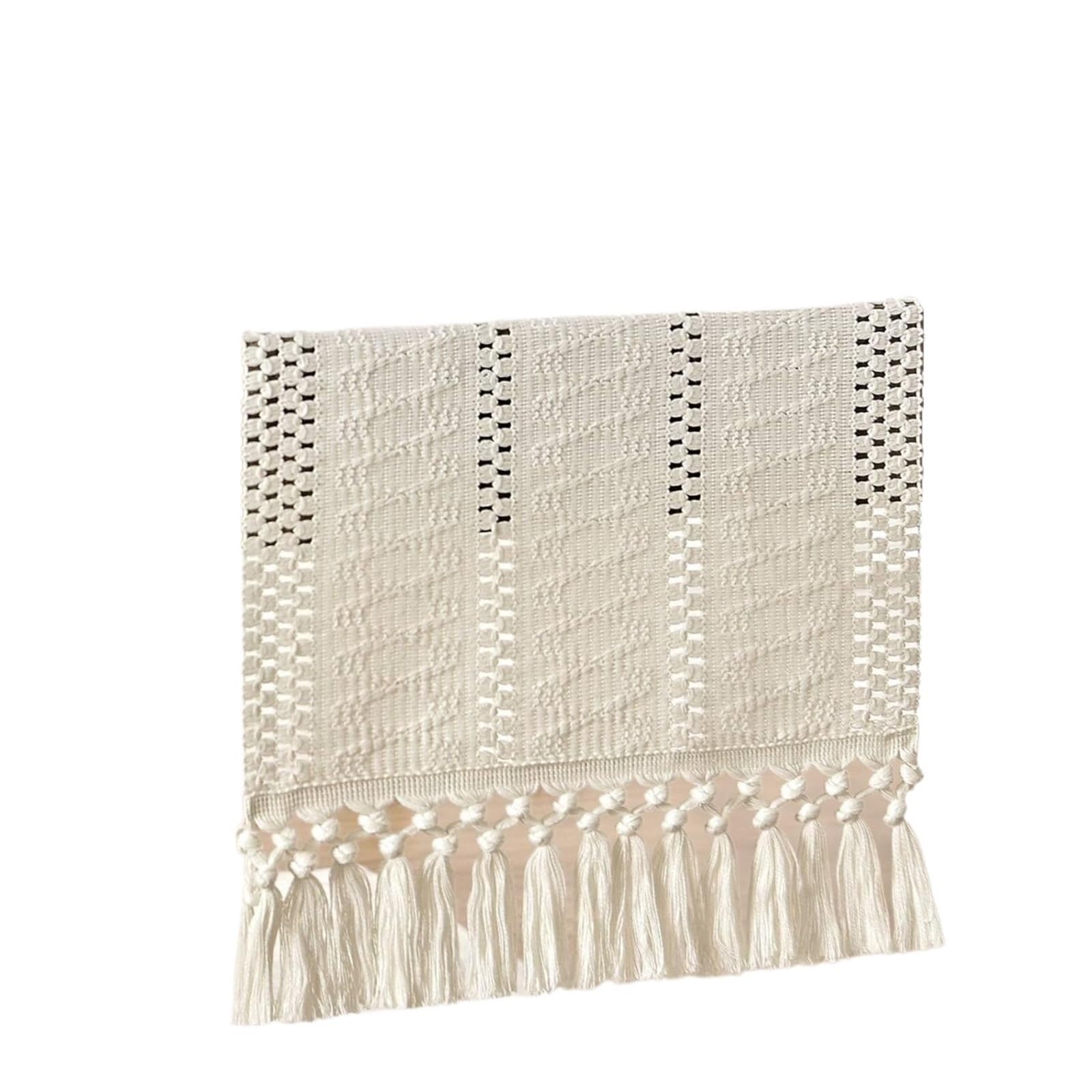Vintage Table Runner For Home Decor Dining Cloth Coffee Tassel Flag For Home Party Decor(White,30X180cm)