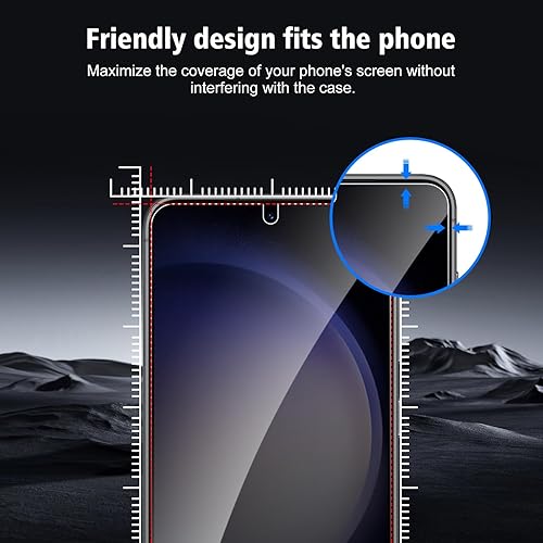Miniatura 8 de Paquete de 2+2 protectores de pantalla de privacidad para Samsung Galaxy S23 con protector de lente de cámara, película de protección de vidrio