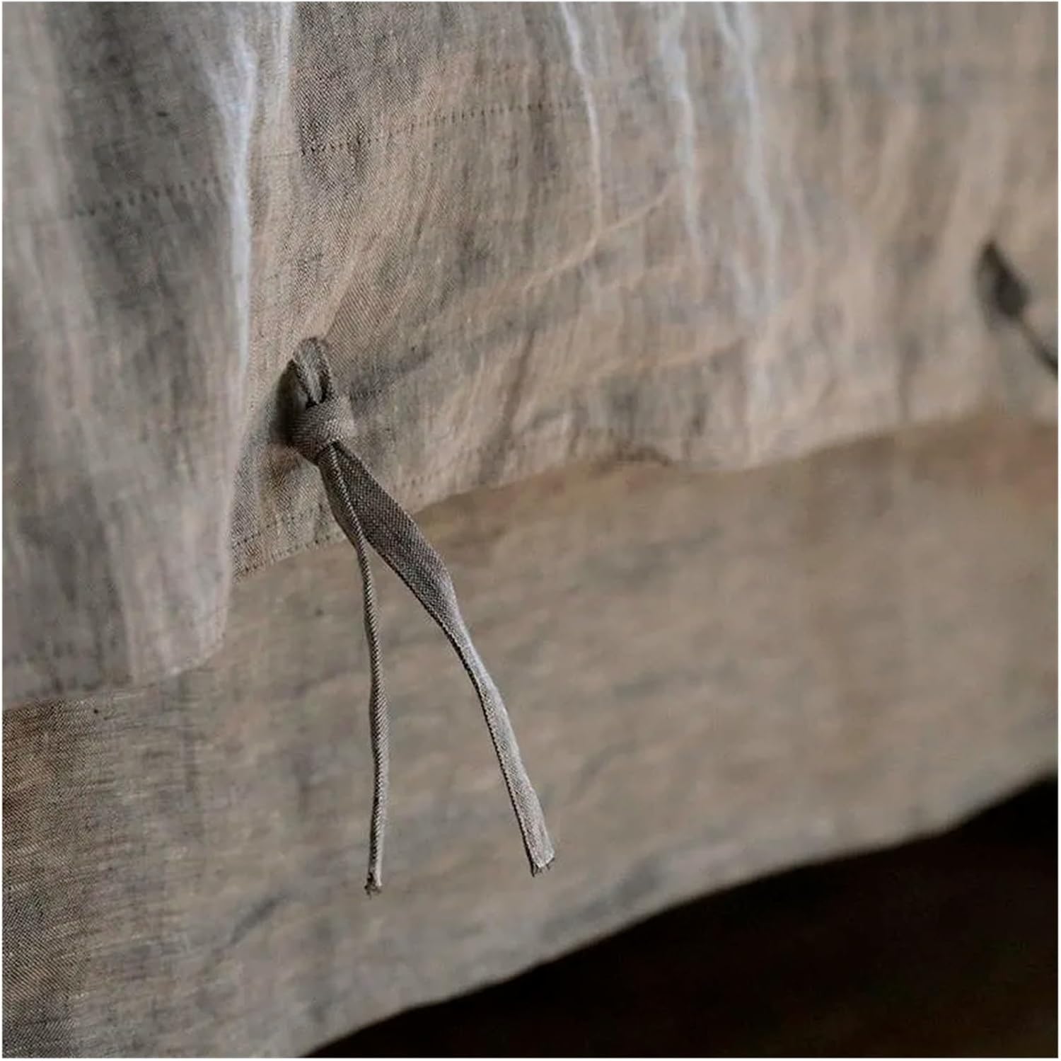 100% Linen Duvet Cover Set Washed Natural Flax Basic Solid Color 4pcs Bedding with 1PC Bed Sheet 2PC Pillow Shams Soft Breathable,Bed