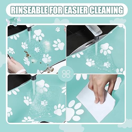 Miniatura 5 de JUCFHY Tapete de alimentación para mascotas, tapete absorbente de comida para perros, antimanchas, impermeable, para alimentos y agua, fácil de