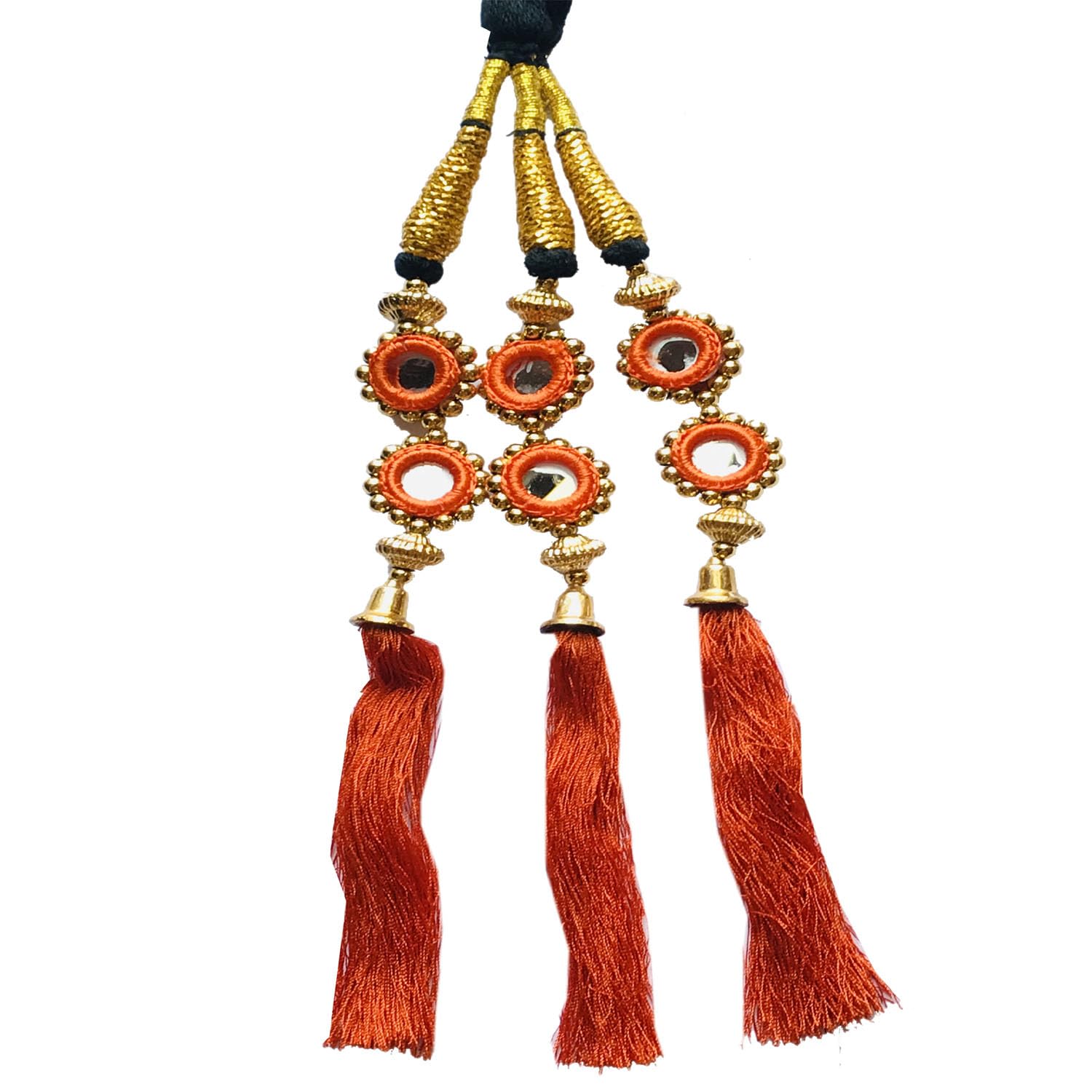 Punjabi Parandi Paranda Choti Braid/Tassles Hair, Hair Extensions for Girls and Women Pack of 1, Color-Orange-image-23