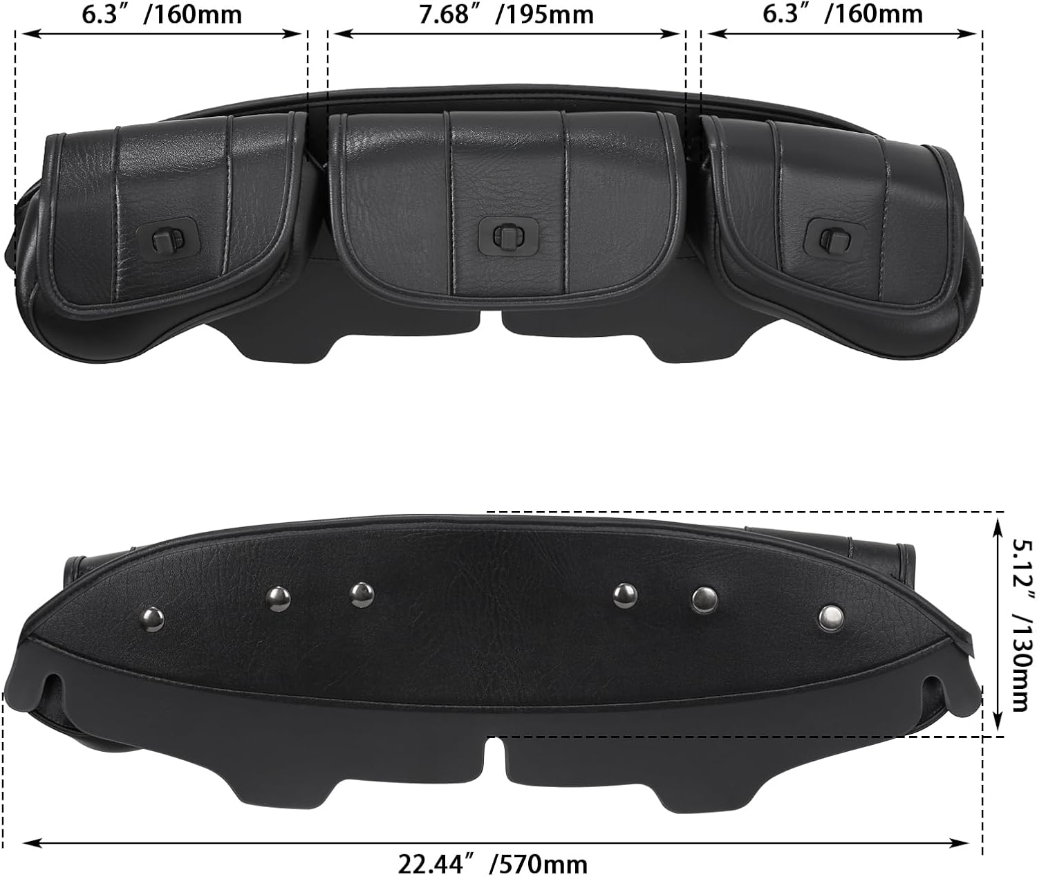 3 Pocket Fairing Pouch Windshield Bag Fits For Harley Touring Electra Street Tri Glide 1996-2013