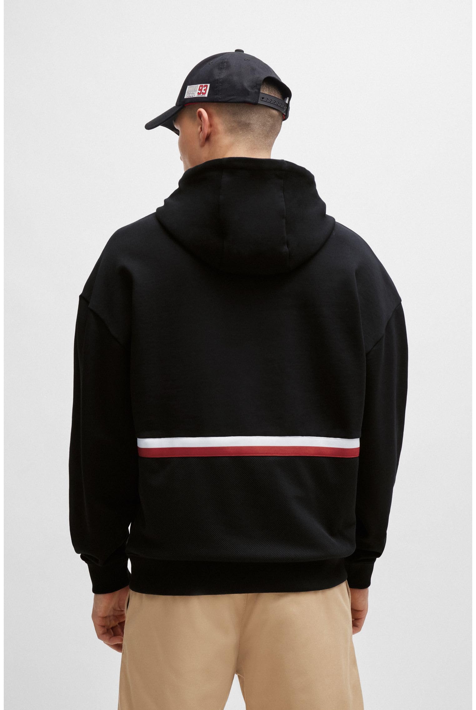 HUGO Herren Danody Relaxed-Fit Hoodie aus Baumwoll-Terry mit sportivem Logo Schwarz001 L