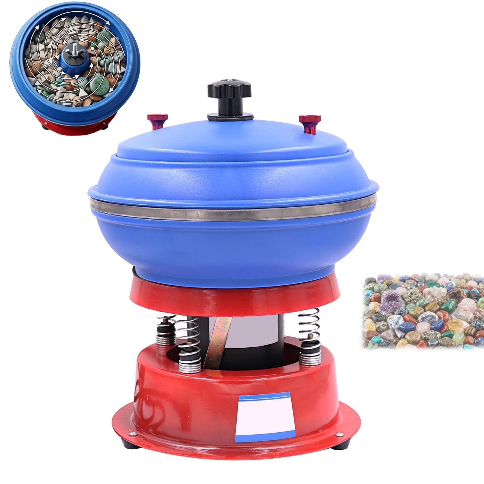 Vaso Vibratorio De Pulido 3.5L 2500RPM Alta Velocidad, Pulidora Vibratoria Profesional Para Metales, Joyas Y Desbarbado De Piezas De Precisión Industriales.