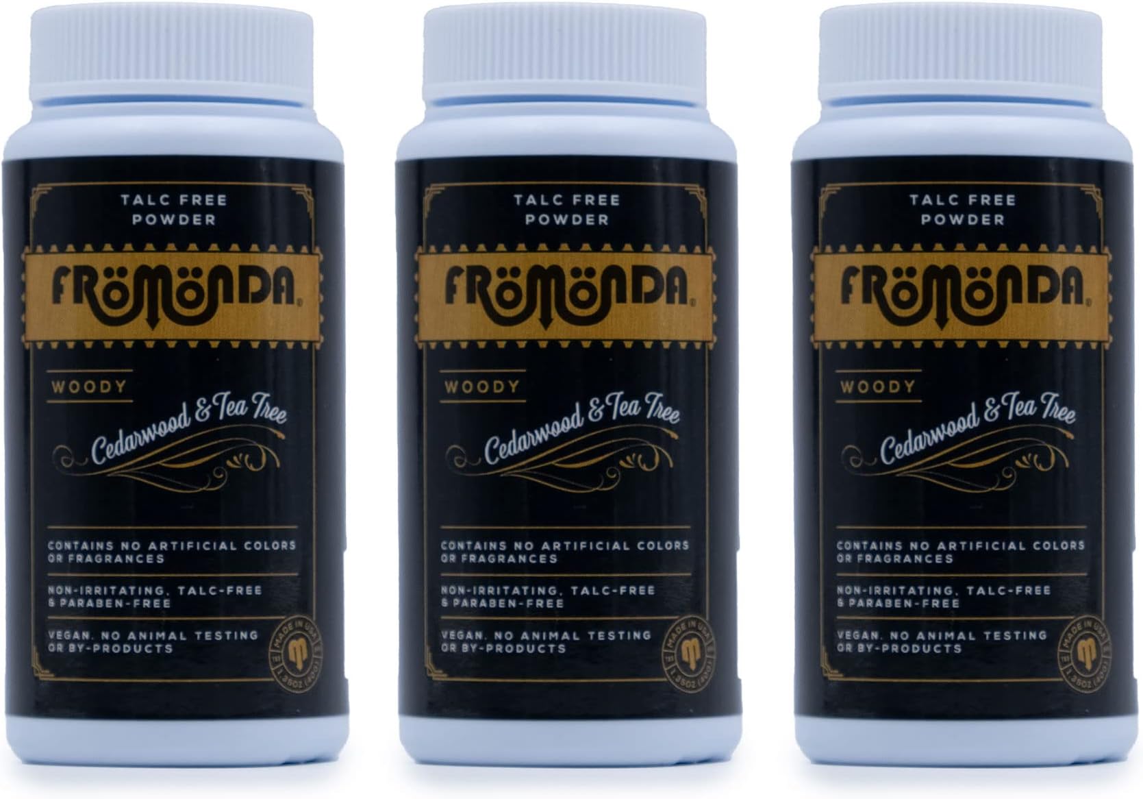 Woody Talc Free Powder For Men - Travel Size 3 Pack