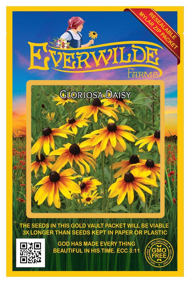 Everwilde Farms - 2000 Gloriosa Daisy Native Wildflower Seeds - Gold Vault Seed Packet