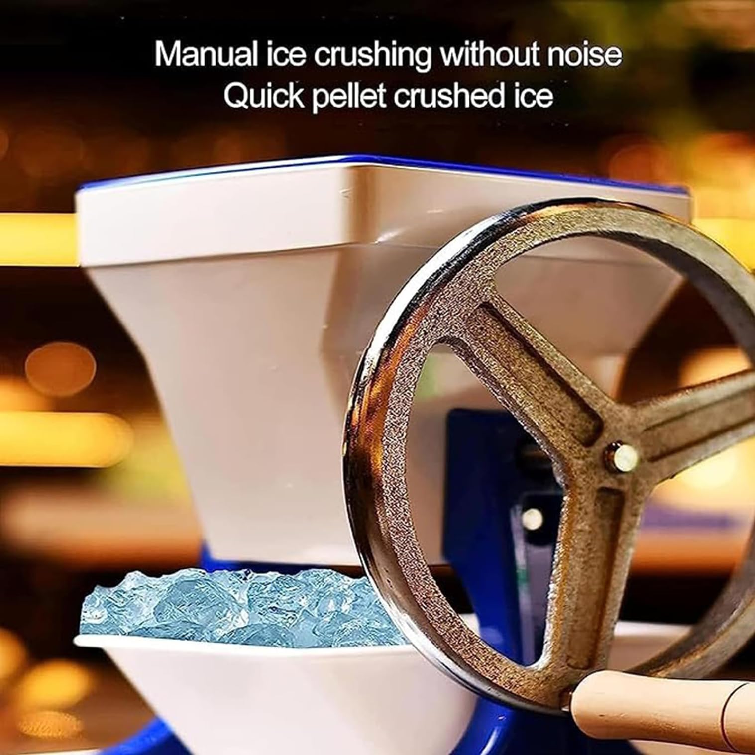Trituradora de hielo manual portátil con hoja de acero inoxidable para conos de nieve finos, hielo afeitado y uso comercial, perfecto para fiestas y eventos