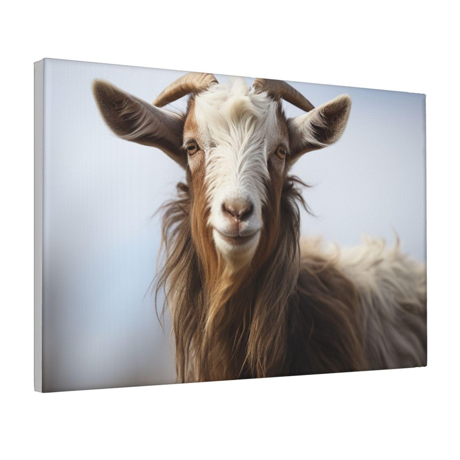 Framed Wall Art for Living Room Art Work, Animal Goat Picture Prints Modern Office Wall Paintings Poster Aesthetic Wall Decorations for Home Decor Ready To Hang 12"x18"