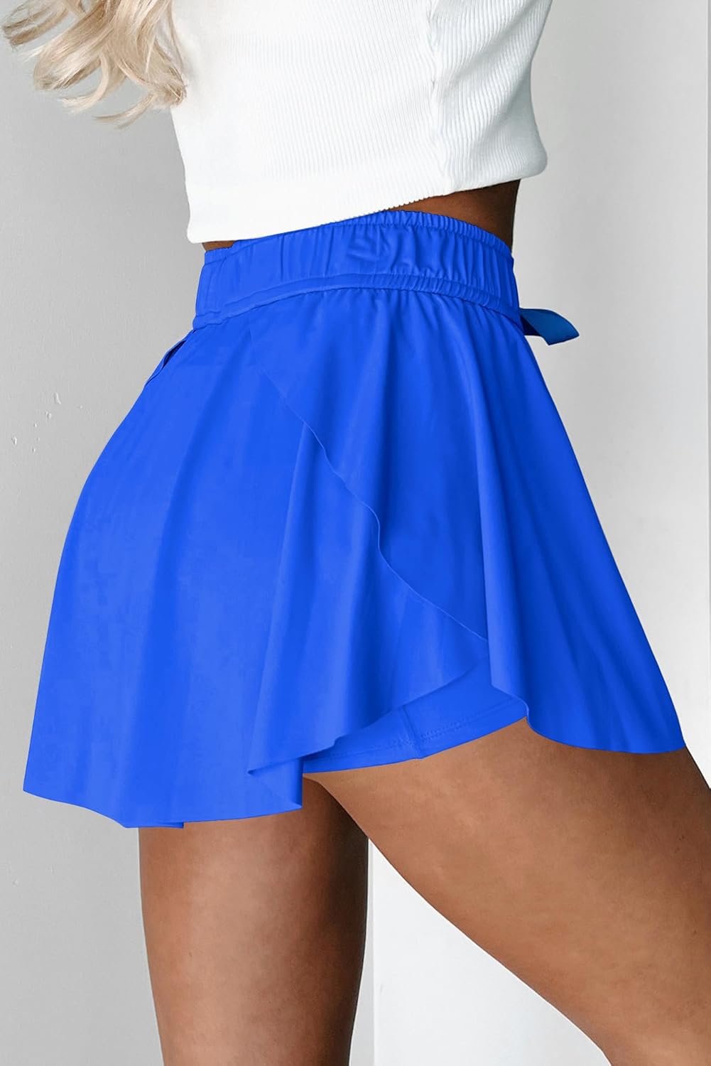 Essrite Womens Casual Tennis Skirt with Drawstring Lined High Waisted Athletic Mini Skorts Skirts for Workout