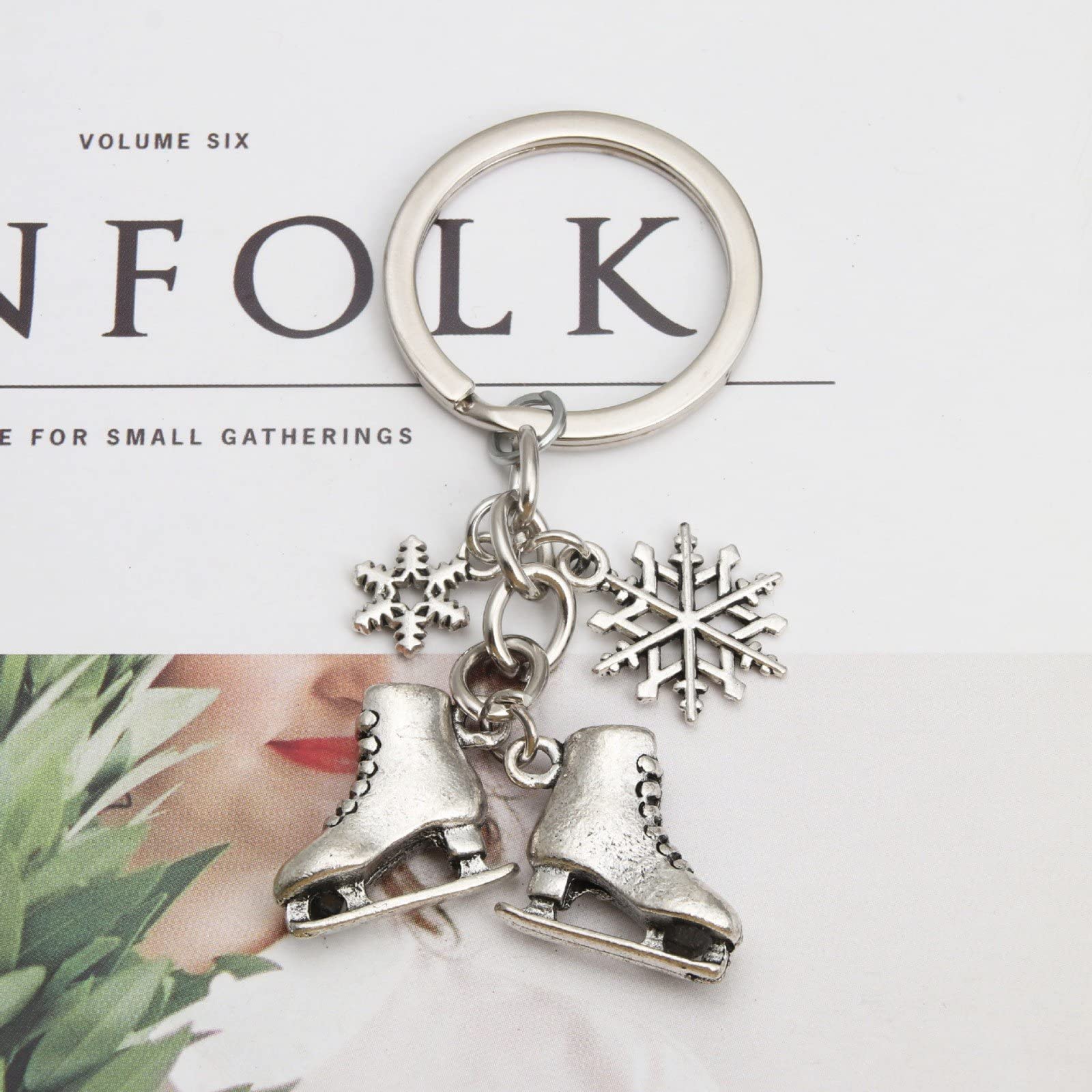 Amazon.co.jp: スケート靴 雪片 キーチェーン クリエイティブ 氷の