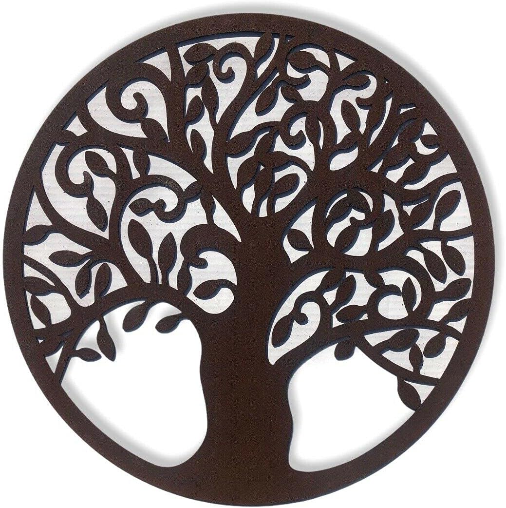 Rusted Rustic TREE OF LIFE Sign, Rusty Metal Garden Ornament, Wall