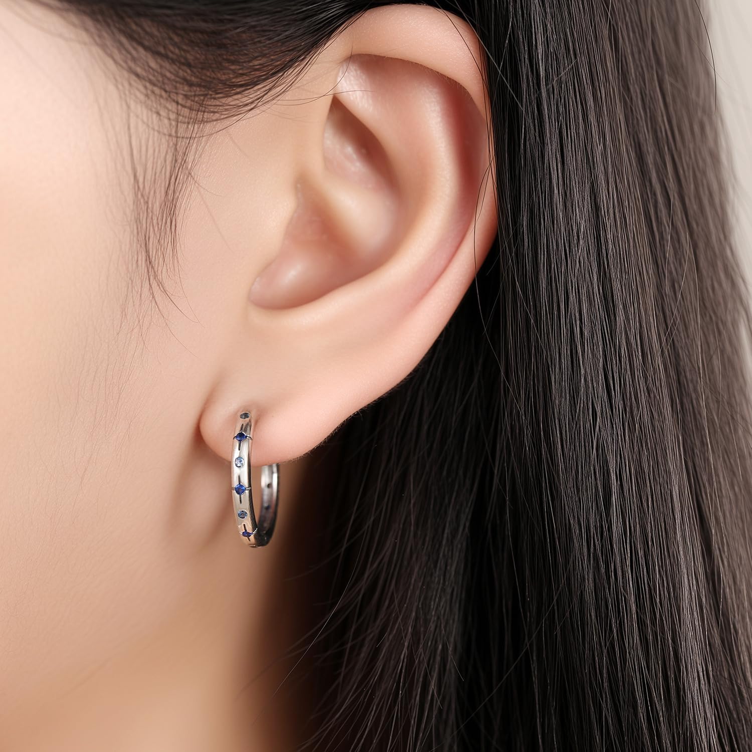 925 Sterling Silver Hoop Earrings for Women, Small and Large Trendy Hoops Hypoallergenic Huggie Earrings Statement Fashion Jewelry Gifts for Sensitive Ear - Double Loop - Image 2