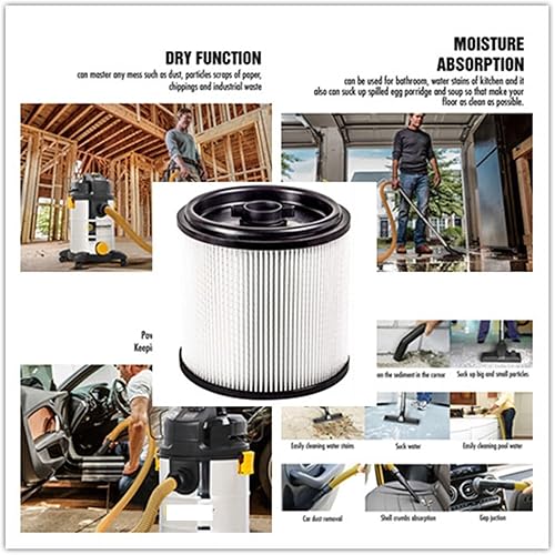 Miniatura 4 de Paquete de 1 filtro HEPA de cartucho, compatible con Vacmaster. Aspiradoras húmedas y secas VKE1030SF, filtración de impurezas, filtro de red
