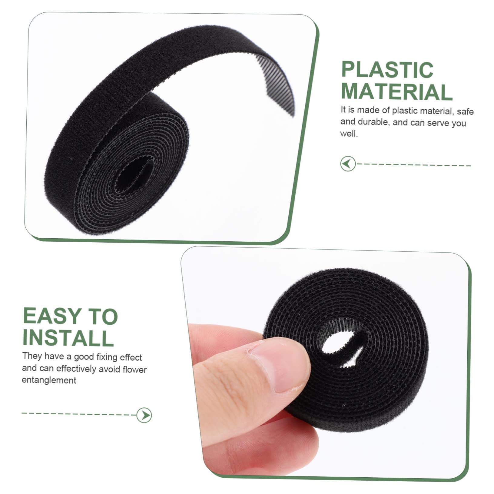 3 Rotoli Di Fascette Verdi Per Cavi, 10 Fascette Stringicavo, Nastro Adesivo Regolabile - Foto 13