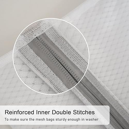 Miniatura 10 de Polecasa Paquete de 6 bolsas de malla de alta calidad para ropa delicada y lencería, bolsa de lavandería con cremallera reforzada y lazo para