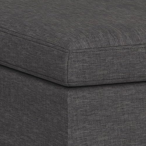 Miniatura 295 de SIMPLIHOME Owen - Bandeja rectangular moderna de mediados de siglo de 34 pulgadas de ancho, otomana pequeña para almacenamiento de mesa auxiliar, en