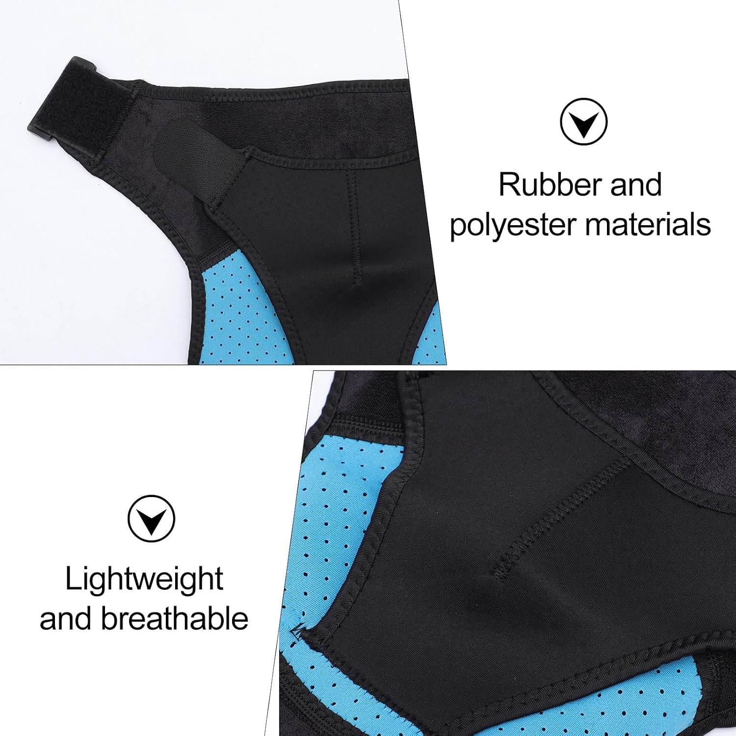 SMASOLO Adjustable Blue Shoulder Support Brace Removable Ice Pack, Breathable Sturdy Injury Stability Protector, Fits Chest 31-55 Inches, Sports Therapy and Relief for Adults