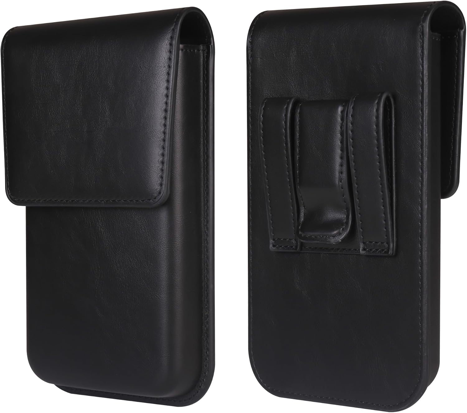 Cell Phone Holster with Belt Loop Leather, Mobile Phone Waist Bag Leather for Men, Mens Waist Pouch Smartphone Belt Clip Holder Carrying Case for Camping, Traveling, Hiking, Cycling, Outdoor