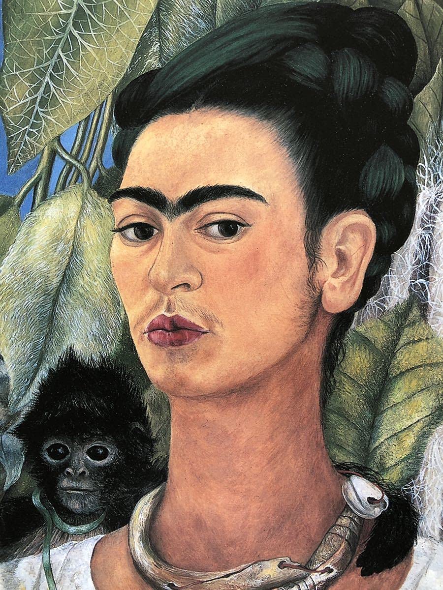 Amazon.co.jp: フリーダ・カーロ 猿をつれた自画像 A4 ポスター 輸送用