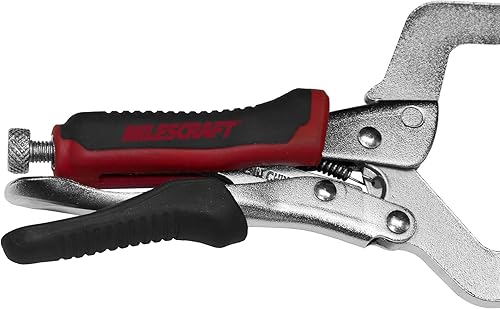 Miniatura 4 de Milescraft 4000 Abrazadera facial de 2 pulgadas de alta calidad, resistente, con bloqueo, abrazadera en C con almohadillas giratorias ajustables,