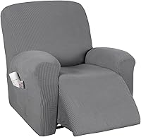 Vista 10 de PrinceDeco Funda para silla reclinable, elástica, 1 pieza, protector de muebles con parte inferior elástica para silla con bolsillo lateral, gruesa