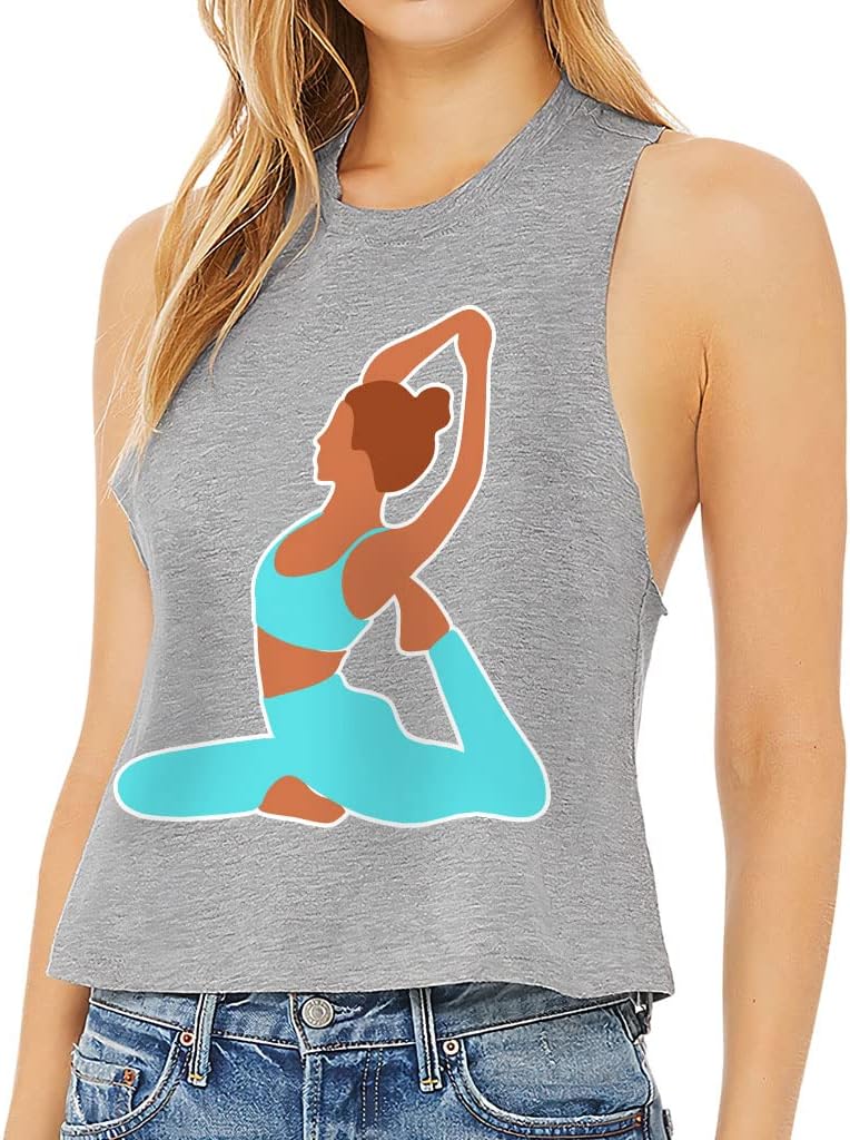 Yoga Design Racerback Cropped Tank - Cute Women's Tank - Printed Tank Top