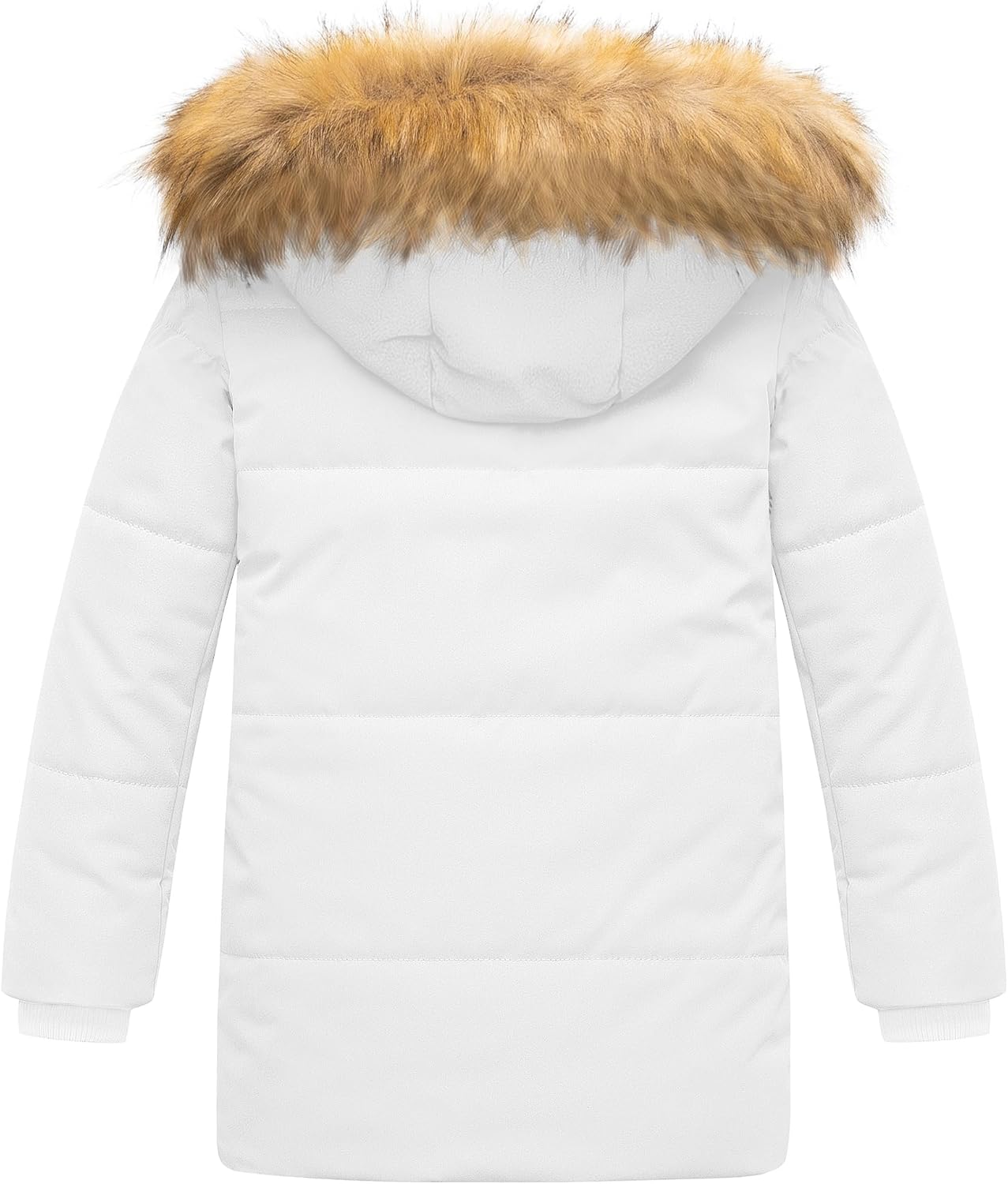 CREATMO US Boy's Sherpa Long Parka Winter Coat Thicken Water Repellent Puffer Jacket With Removable Faux Fur Hood - Image 2