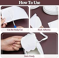 Vista 6 de Zhanmai 9 Pairs Felt Tongue Pads for Shoes, Soft Self-Adhesive Shoe Tongue Pads for Men and Women, Non Slip Cushion Inserts to Fills Instep Space