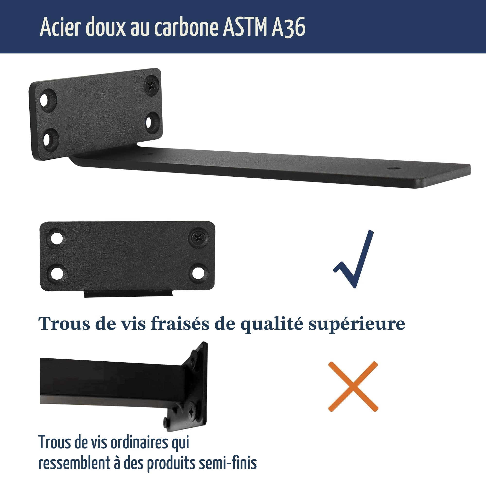 Equerre Etagere Murale,equerre fixation 15cm, Support etagere murale,Equerre Charge Lourde,Support étagère Murale ,Lot de 6