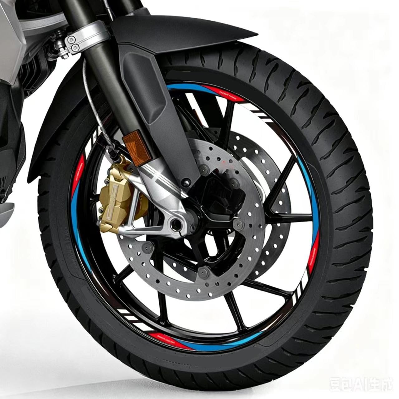 Tryagat 16 Pcs Motorcycle Rim Sticker for BMW F 650GS Dakar, Wheel Rim Decal Wheel Hub Sticker Tyre Trim Strip Vehicle Motorbike Wheel Accessory,Multi-colored
