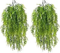 Samambaia Artificial Pendente, Kit 4 Unidades, 78 cm, Realista, Resistente UV, Sem Manutenção, para Decoração de Sala, Varanda, Parede, Ambiente Interno e Externo