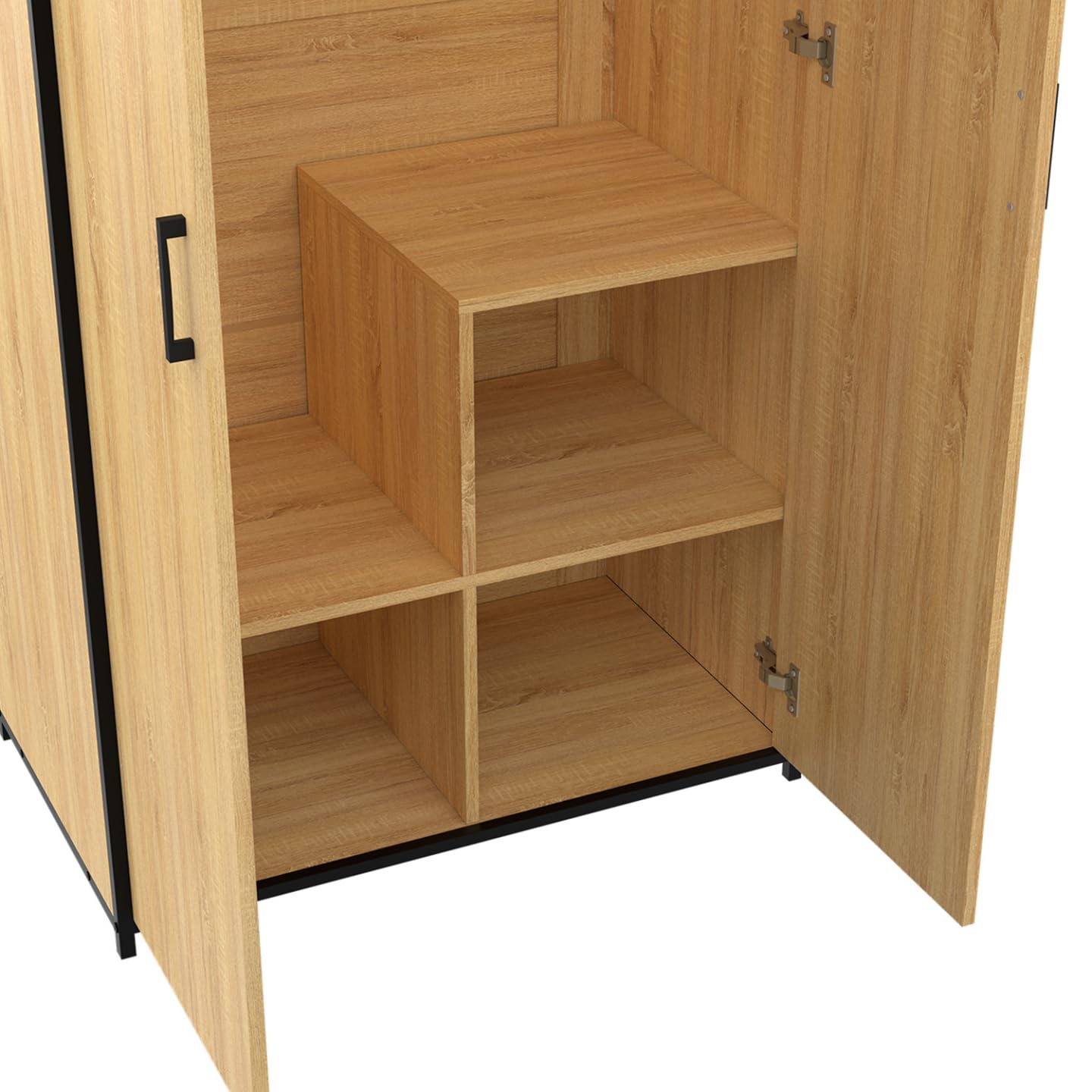 IDMarket - Armario de 2 puertas Detroit armario de 80 cm con estantes de almacenamiento de gran capacidad, diseño industrial